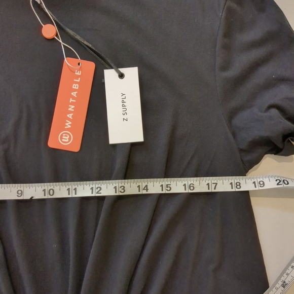 Z Supply The Front Crew Tee Women's Black Tie-Front Women's Top ,NWT Size L - Picture 2 of 5